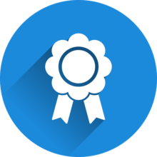 A blue ribbon for the winners